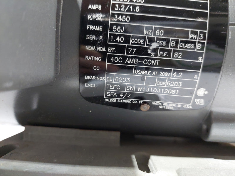 Baldor-Reliance Industrial Motor 3 Phase with Oberdorfer Pump  Q=