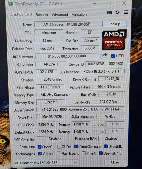 Syrisora RX580 8GB GDDR5 Gaming Graphics Card | DP HDMI DVI