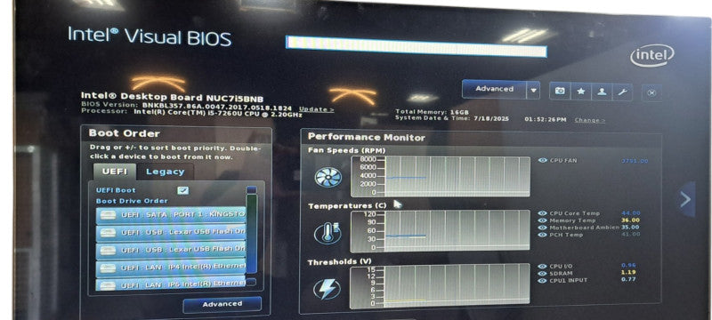 Intel NUC7i5BNB USFF i5-7260U|16GB RAM|500GB SSD
