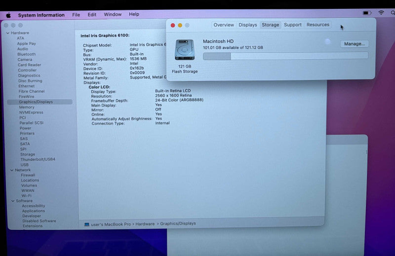 Apple MacBook Pro Retina 13" Early 2015 i5-5257U 8GB RAM 128GB SSD