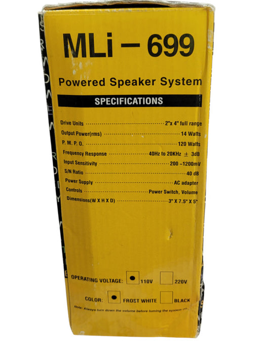 MLi-699 Powered Desk Top Computer Speakers Wired