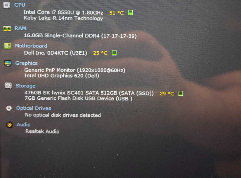 Dell Inspiron 15 7573 TOUCH Core i7-8550U@1.8GHz 16GB RAM 512GB SSD  Lap200