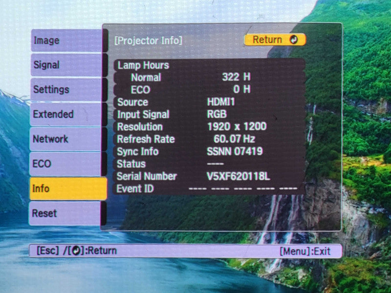 Epson PowerLite 1980WU 3LCD Projector WUXGA 4400 ANSI 1080p HDMI $