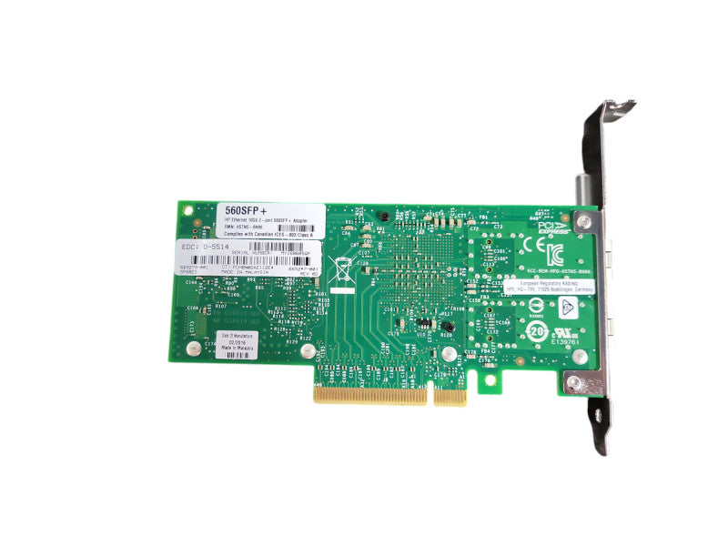 HP 560SFP+ Dual Port 10GB SFP+ Ethernet Adapter Intel X520-DA2 Card !