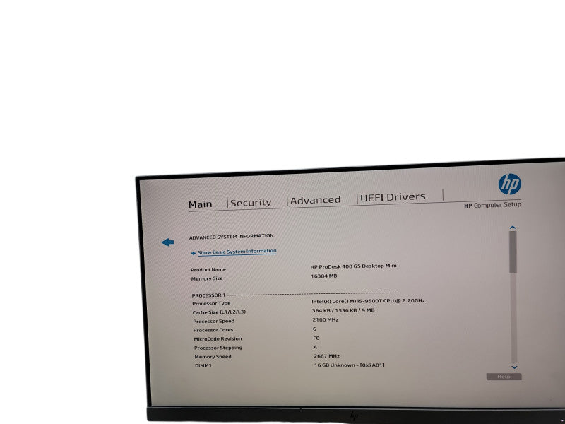 HP ProDesk 400 G5 Desktops Mini i5 - 9500T @ 2.20GHz 16GB DDR4 Ram Qθ