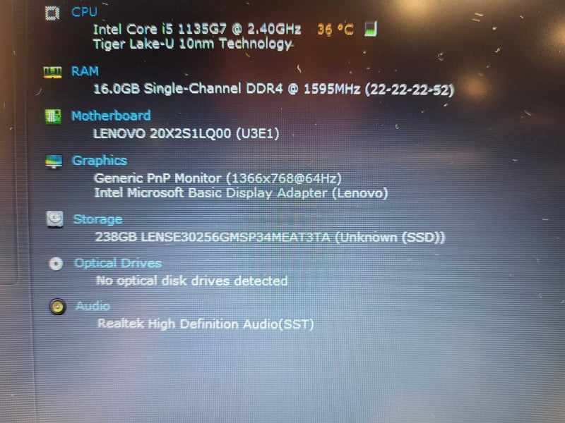 Lenovo ThinkPad L14 G2 Core i5-1135G7@2.4GHz 16GB RAM 256GB Nvme $ Lap200