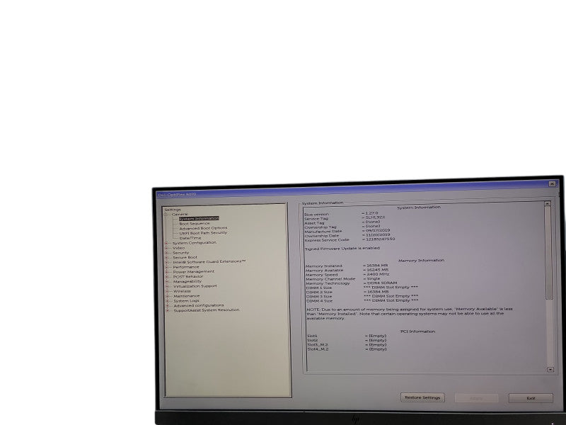 Dell OptiPlex 5070 SFF i5 - 9500 @ 3.00GHz 16GB DDR4 Ram  Qθ