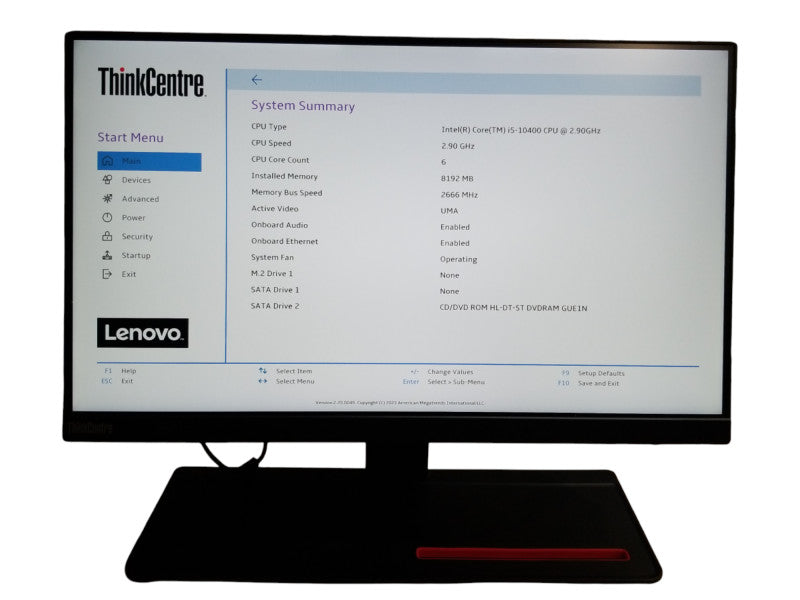 Lenovo ThinkCentre 11CK, Intel i5-10400 CPU 2.90GHz, 8GB RAM - No HDD