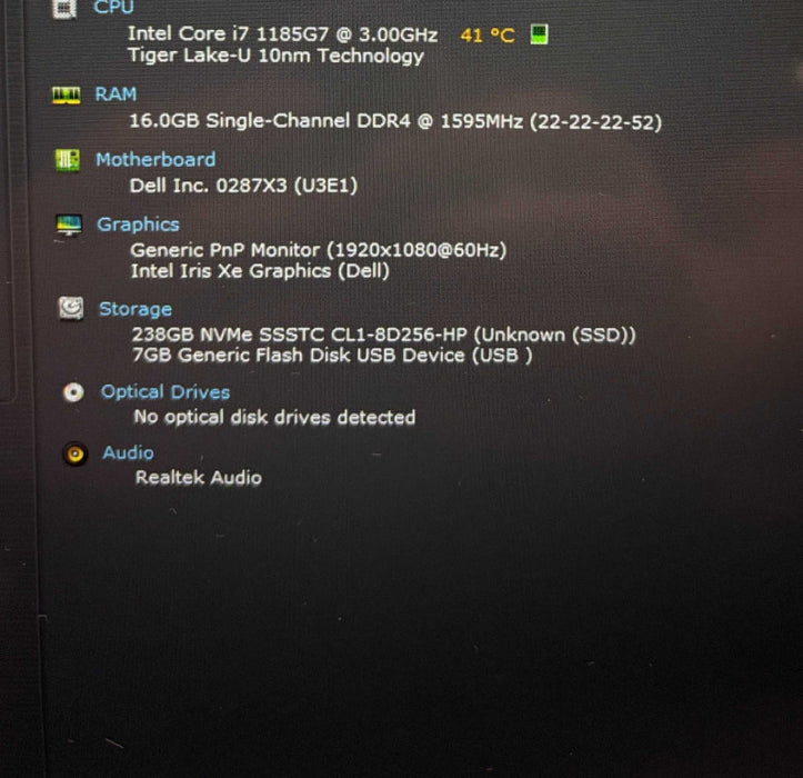 Dell Latitude 5520 TOUCH Core i7-1185G7@3.00GHz 16GB RAM 256GB SSD  Lap200