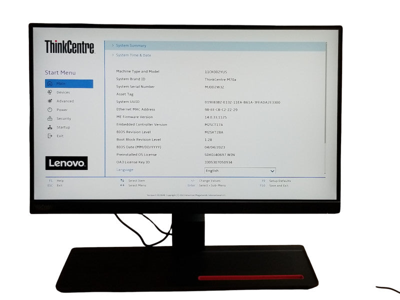 Lenovo ThinkCentre 11CK, Intel i5-10400 CPU 2.90GHz, 8GB RAM - No HDD /OS