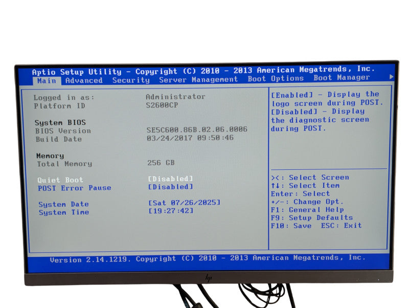 Dual CPU Desktop PC Intel S2600CP 2x Xeon E5-2680 v2 256GB RAM 1TB SSD  -