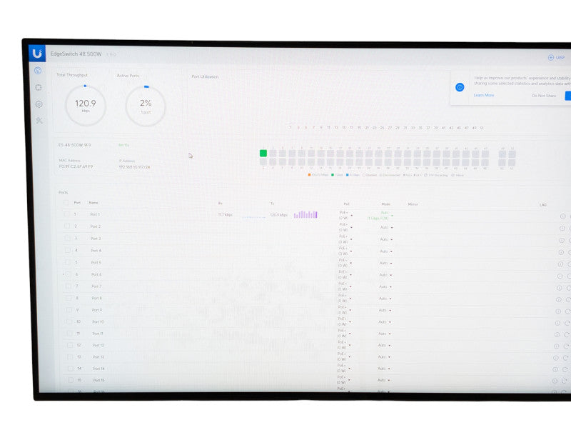 Ubiquiti EdgeSwitch 48 500W ES-48-500W Gigabit PoE+ Network Switch  -