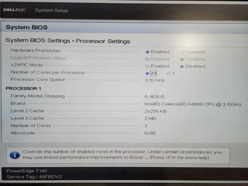 Dell PE T140 Celeron G4900 @ 3.10GHz 3.3GHz 16GB RAM  !