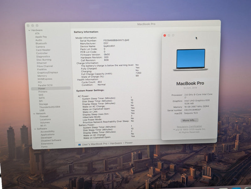 Apple MacBook PRO 16-inch 2019 Intel i7-9750H 16GB RAM 500GB Storage  -