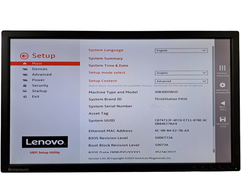 LenovoThinkStation P410 | Xeon E5-1630 v4 @3.70GHz, 16GB DDR4, No HDD/GPU