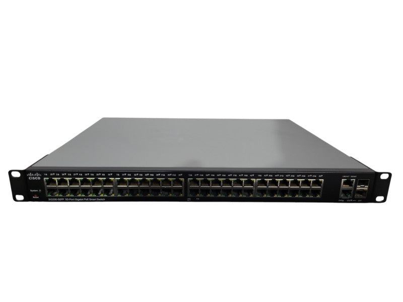 Cisco SG200-50FP 50-Port Gigabit PoE 2-Port SFP Smart Switch !