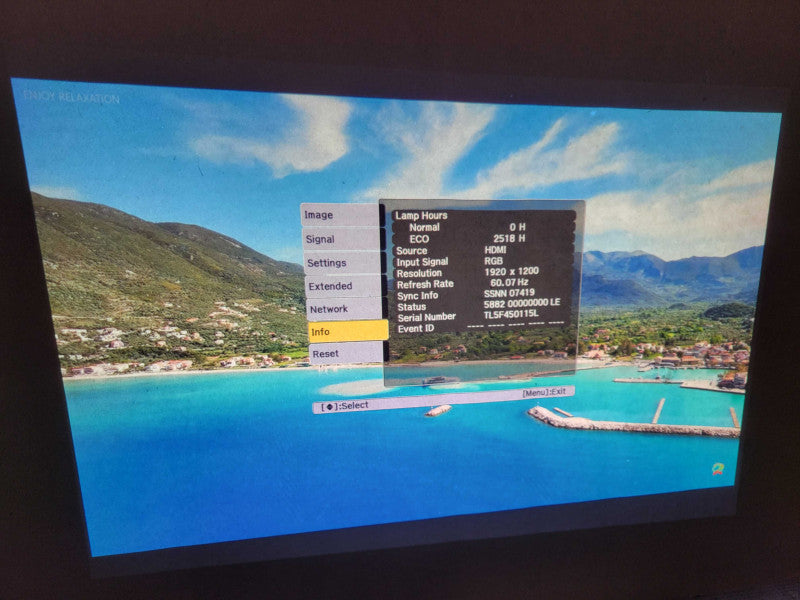 Epson PowerLite 4855WU WUXGA 3LCD Projector  2518 Lamp Hours !