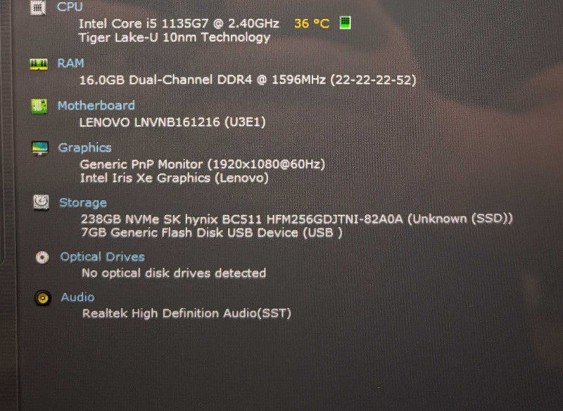 Lenovo ThinkBook 14s YOGA ITL TOUCH Core i5-1135G7@2.4GHz 16GB 256SSD READ  Lap200