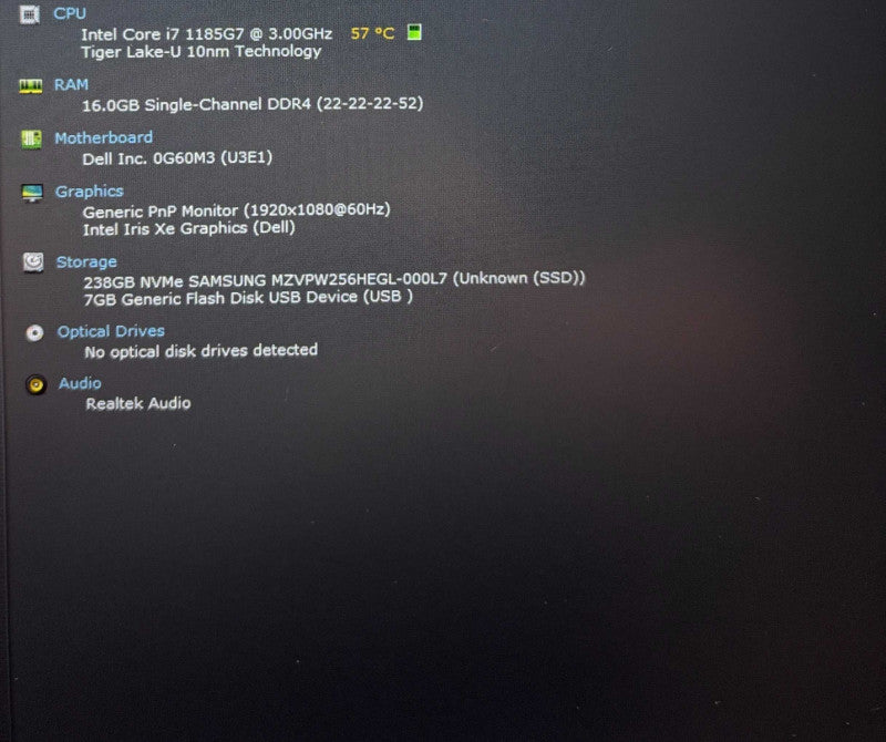 Dell Latitude 5520 TOUCH Core i7-1185G7 vPRO 16GB RAM 256GB SSD READ  Lap200