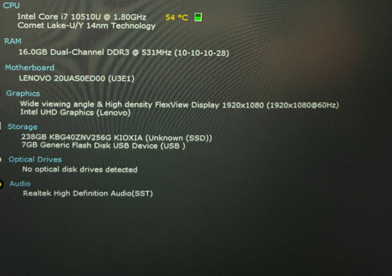 Lenovo ThinkPad X1 Carbon Gen 8 TOUCH Core i7-10510U@1.8GHz 16GB RAM 256SSD  Lap200