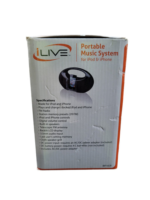 ILIVE Bluetooth Fm Boombox Radio 047323683008