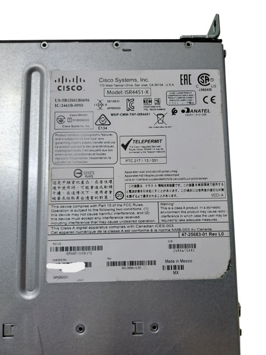 Cisco ISR4451-X/K9 V10 | ISR 4451 Series Integrated Services Router Q