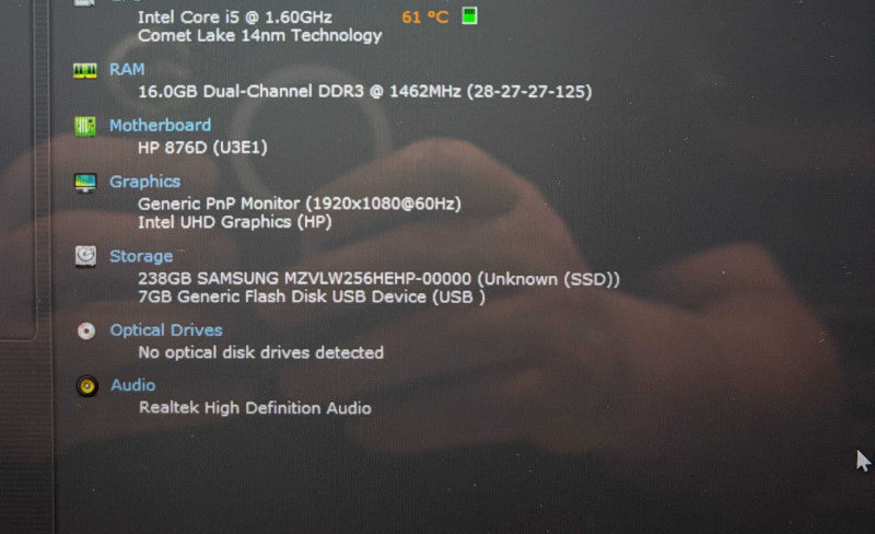 HP EliteBook x360 1040 G7 TOUCH Core i5-10210U@1.6 16GB RAM 256GB SSD READ  Lap200