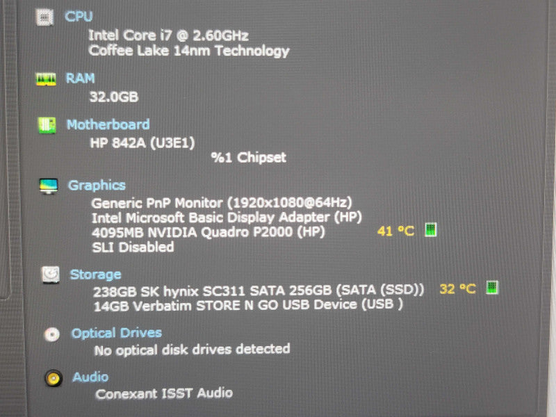 HP ZBook 15 G5 i7-8850H 32GB DDR4 Quadro P2000 256GB SSD  READβ Lap200