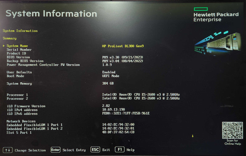 HP PL DL380 Gen9 2U 16x2.5", 2x Xeon E5-2680v3, 384GB DDR4, 16x1.8TB SAS