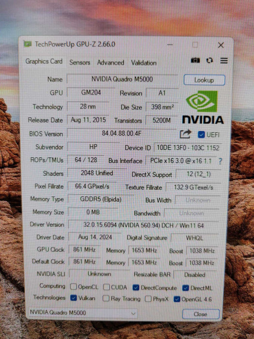 NVIDIA QUADRO M5000 8GB PCIE %