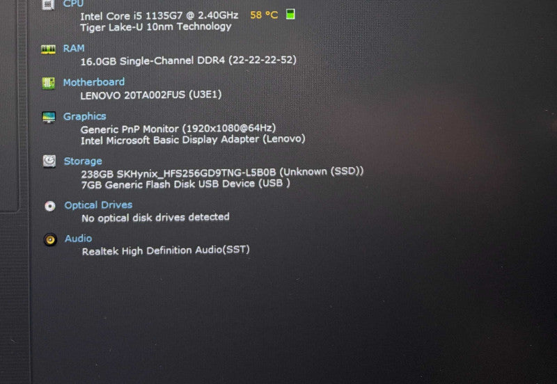Lenovo ThinkPad E14 Gen 2 Core i5-1135G7@2.4GHz 16GB RAM 256GB SSD  Lap200