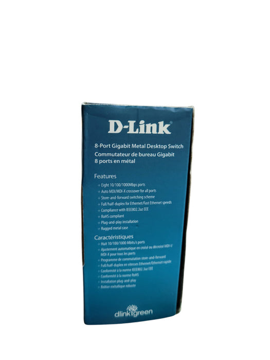 D-Link Ethernet Switch, 8 Port Unmanaged Gigabit Metal
