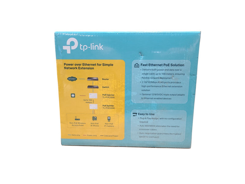TP-LINK TL-POE200 Power Over Ethernet Kit W/ Injector & Splitter