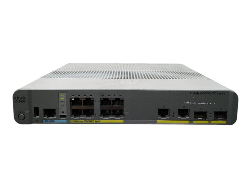 Cisco WS-C3560CX-8PC-S V02, 8-Port Gigabit PoE+ 240W Silent Switch 2x SFP