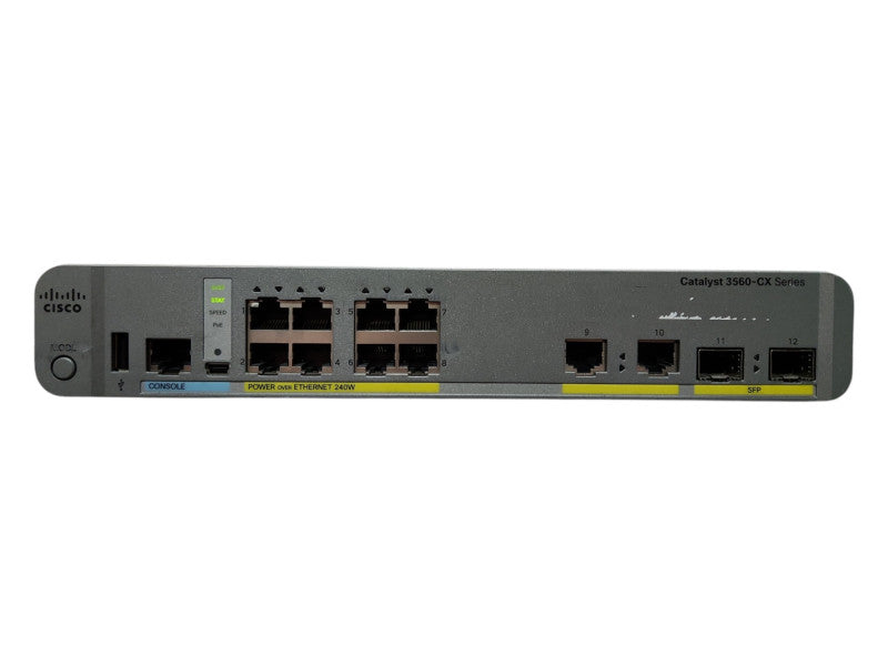 Cisco WS-C3560CX-8PC-S V02, 8-Port Gigabit PoE+ 240W Silent Switch 2x SFP
