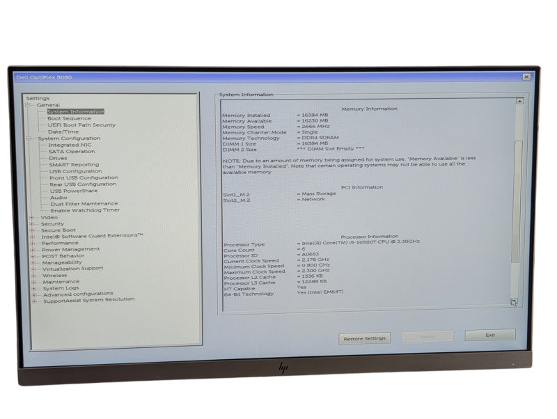 Dell OptiPlex 5080 Micro Intel Core i5-10500T 16GB RAM 256GB NVMe  -