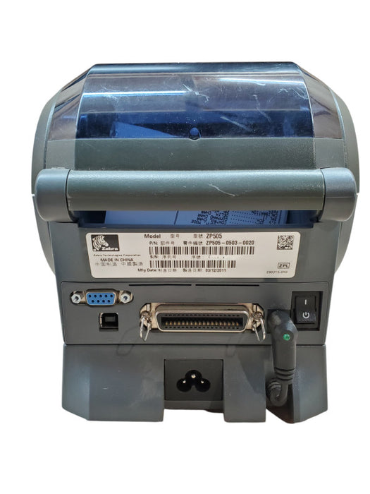 Zebra ZP505 Thermal Printer w/ Power Base ZP505-0503-0020 *read*