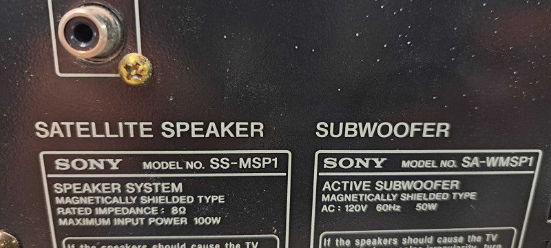 Sony SS‑MSP1 ×4 Speakers & SA‑WMSP1 Subwoofer Combo