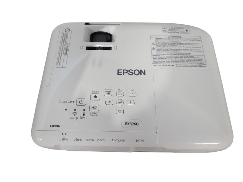 Epson EX3260 Projector With Remote, Cables & Carrying Bag Lamp Hours: 52 !