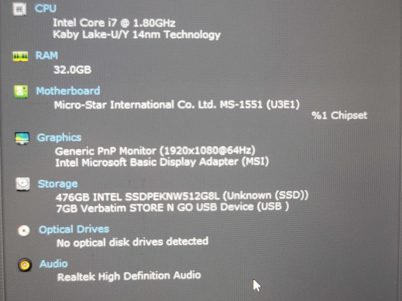 MSI Modern 15 i7 10510U 32GB DDR4 512GB SSD READ β Lap200