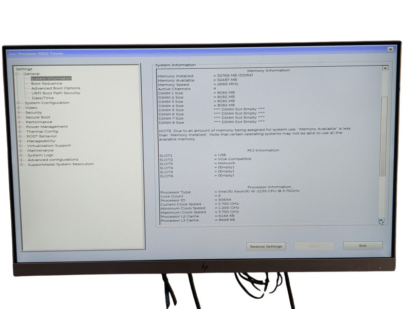 DELL Precision 5820 Intel Xeon W-2135 32GB RAM 500GB SSD  -