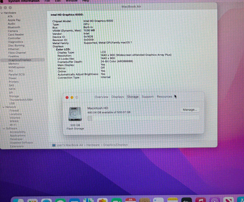 Apple MacBook Air 13" Early 2015 Core i7-5650U@2.2GHz 8GB RAM 512GB SSD