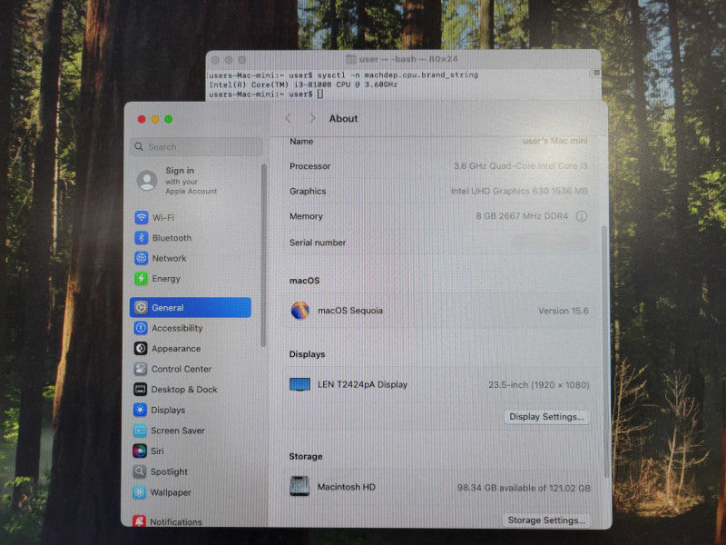 Apple Mac Mini 2018 A1993 Core i3-8100B @ 3.60GHz Gen 8GB Ram 128GB Storage !
