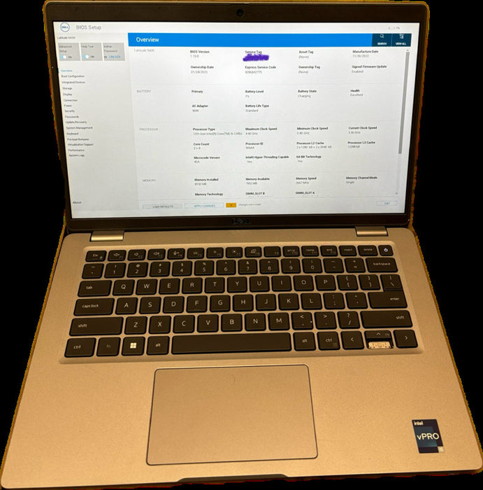 Dell Latitude 543 i5-1245U BIOS Locked Missing Key For Parts/Repair READ!  Lap200
