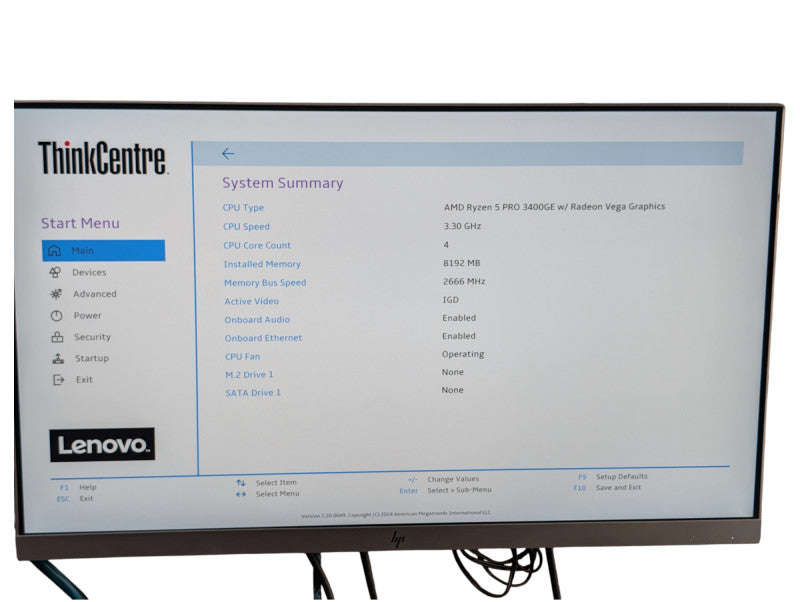 Lenovo ThinkCentre M75q-1 Tiny Desktop AMD Ryzen 5 PRO 3400GE 8GB RAM  Q-