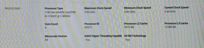 Intel Core i5-11500T 1.50GHz 12MB 6-Core Socket FCLGA1200 Processor CPU