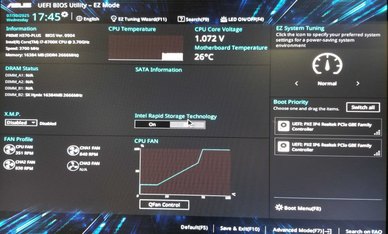 Custom PC with ASUS H370-PLUS, i7-8700k CPU 3.70GHz, 16GB RAM - No HDD / OS