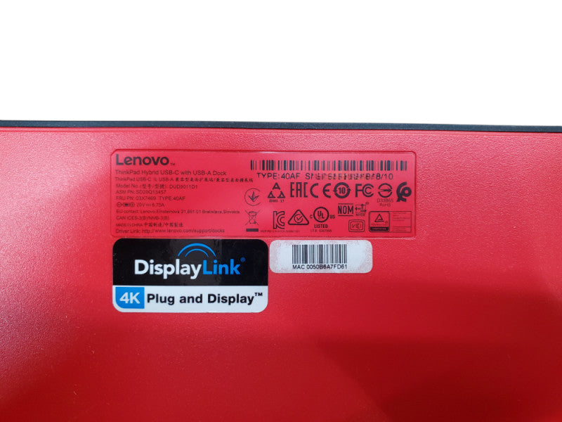 Lenovo ThinkPad Hybrid USB-C Docking Station 40AF w/ 135W Power Adapter