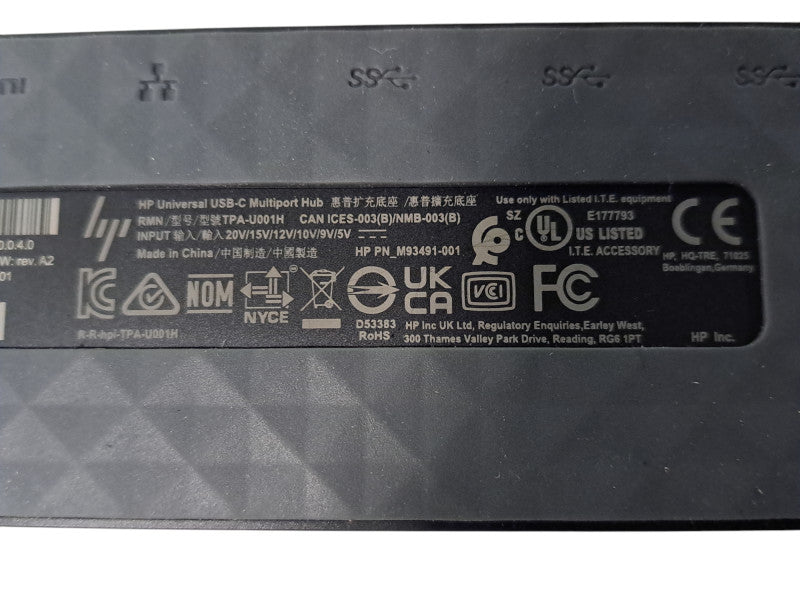 Genuine HP Universal USB-C Multiport Hub Dock DP HDMI M96882-001