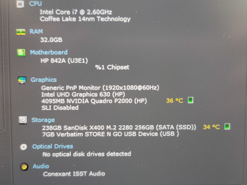 HP ZBook 15 G5 i7-8850H 16GB DDR4 Quadro P2000 256GB SSD No Adapter β Lap200